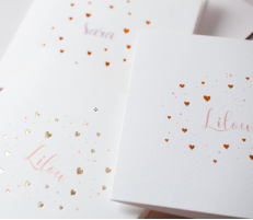 Geboortekaartjes met folie voor Lilou